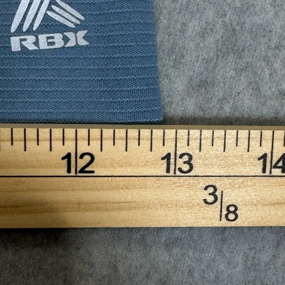 RBX Men's Athletic Shorts Large L Slate Blue Interlock Stripe Zip Pockets 8